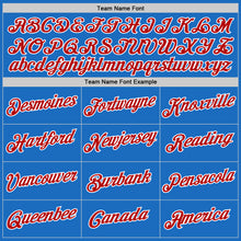 Load image into Gallery viewer, Custom Blue Red-White Authentic Throwback Basketball Jersey