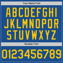 Load image into Gallery viewer, Custom Blue Yellow Mesh Authentic Throwback Baseball Jersey