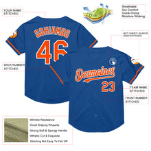 Load image into Gallery viewer, Custom Blue Orange-White Mesh Authentic Throwback Baseball Jersey