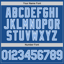 Load image into Gallery viewer, Custom Blue Light Blue-White Mesh Authentic Throwback Baseball Jersey