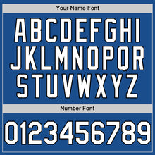 Load image into Gallery viewer, Custom Blue White-Black Mesh Authentic Throwback Baseball Jersey