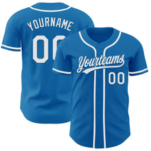 Load image into Gallery viewer, Custom Blue White Authentic Baseball Jersey