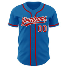 Load image into Gallery viewer, Custom Blue Red-White Authentic Baseball Jersey