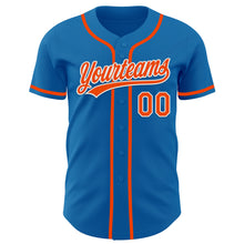Load image into Gallery viewer, Custom Blue Orange-White Authentic Baseball Jersey