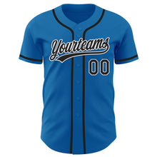 Load image into Gallery viewer, Custom Blue Black-White Authentic Baseball Jersey