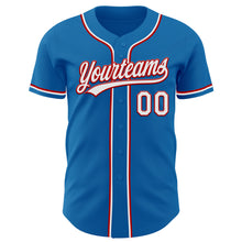 Load image into Gallery viewer, Custom Blue White-Red Authentic Baseball Jersey