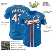 Load image into Gallery viewer, Custom Blue White-Orange Authentic Baseball Jersey