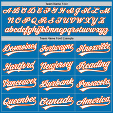 Load image into Gallery viewer, Custom Blue White-Orange Authentic Baseball Jersey