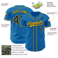 Load image into Gallery viewer, Custom Blue Black-Yellow Authentic Baseball Jersey