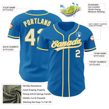 Load image into Gallery viewer, Custom Blue White-Yellow Authentic Baseball Jersey