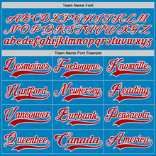 Load image into Gallery viewer, Custom Blue Red-White Hockey Lace Neck Jersey