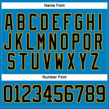 Load image into Gallery viewer, Custom Blue Black-Gold Hockey Lace Neck Jersey