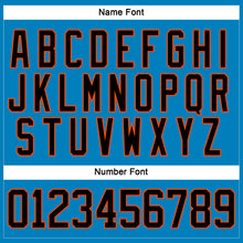 Load image into Gallery viewer, Custom Blue Black-Orange Hockey Lace Neck Jersey