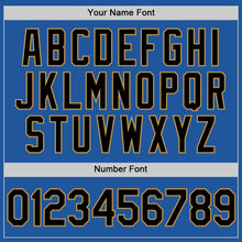 Load image into Gallery viewer, Custom Blue Black-Old Gold Authentic Throwback Baseball Jersey