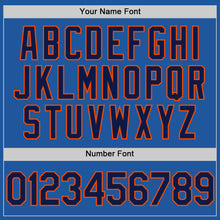 Load image into Gallery viewer, Custom Blue Navy-Orange Authentic Throwback Baseball Jersey