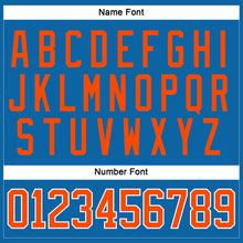 Load image into Gallery viewer, Custom Blue Orange-White Hockey Jersey