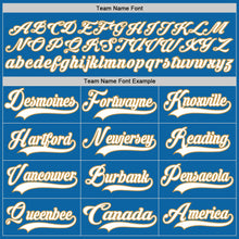 Load image into Gallery viewer, Custom Blue White-Old Gold Hockey Jersey