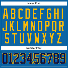 Load image into Gallery viewer, Custom Blue Navy-Gold Hockey Jersey