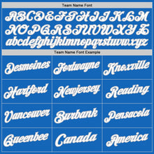 Load image into Gallery viewer, Custom Blue White-Gray Authentic Throwback Basketball Jersey