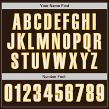 Load image into Gallery viewer, Custom Brown White-Gold Authentic Baseball Jersey