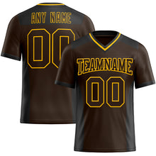 Load image into Gallery viewer, Custom Brown Gold-Black Authentic Football Jersey