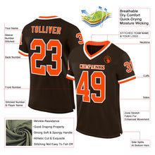Load image into Gallery viewer, Custom Brown Orange-White Mesh Authentic Throwback Football Jersey