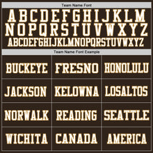 Load image into Gallery viewer, Custom Brown White-Old Gold Mesh Authentic Throwback Football Jersey