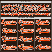 Load image into Gallery viewer, Custom Brown Orange-White Hockey Lace Neck Jersey