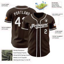 Load image into Gallery viewer, Custom Brown White Authentic Baseball Jersey
