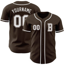 Load image into Gallery viewer, Custom Brown White Authentic Baseball Jersey