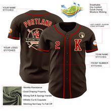 Load image into Gallery viewer, Custom Brown Red-Cream Authentic Baseball Jersey