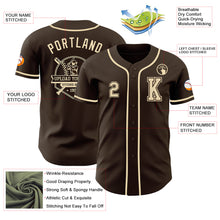 Load image into Gallery viewer, Custom Brown Cream Authentic Baseball Jersey