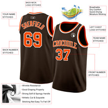 Load image into Gallery viewer, Custom Brown Orange-White Authentic Basketball Jersey