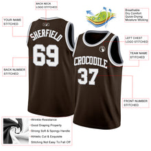 Load image into Gallery viewer, Custom Brown White-Gray Authentic Basketball Jersey