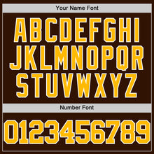Load image into Gallery viewer, Custom Brown Gold-White Authentic Basketball Jersey