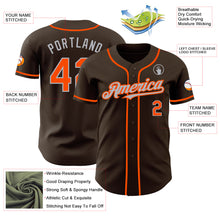 Load image into Gallery viewer, Custom Brown Orange-Gray Authentic Baseball Jersey