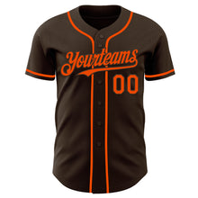 Load image into Gallery viewer, Custom Brown Orange Authentic Baseball Jersey