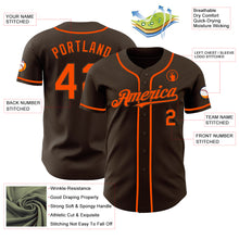 Load image into Gallery viewer, Custom Brown Orange Authentic Baseball Jersey
