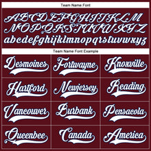 Load image into Gallery viewer, Custom Burgundy White-Navy Hockey Lace Neck Jersey