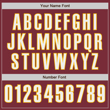 Load image into Gallery viewer, Custom Burgundy White-Gold Authentic Baseball Jersey