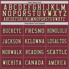 Load image into Gallery viewer, Custom Burgundy Black-Cream Mesh Authentic Throwback Football Jersey