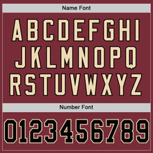 Load image into Gallery viewer, Custom Burgundy Black-Cream Mesh Authentic Throwback Football Jersey