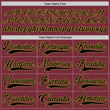 Load image into Gallery viewer, Custom Burgundy Black-Old Gold Hockey Lace Neck Jersey