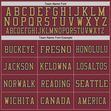 Load image into Gallery viewer, Custom Burgundy Navy-Old Gold Mesh Authentic Throwback Football Jersey