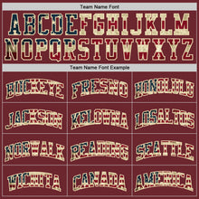 Load image into Gallery viewer, Custom Burgundy Vintage USA Flag-Cream Authentic Basketball Jersey