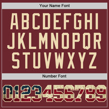 Load image into Gallery viewer, Custom Burgundy Vintage USA Flag-Cream Authentic Basketball Jersey