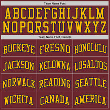 Load image into Gallery viewer, Custom Burgundy Navy-Gold Authentic Basketball Jersey