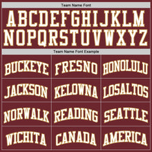 Load image into Gallery viewer, Custom Burgundy White-Old Gold Authentic Basketball Jersey