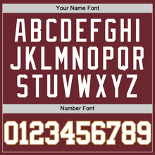 Load image into Gallery viewer, Custom Burgundy White-Old Gold Authentic Basketball Jersey