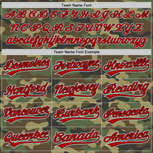 Load image into Gallery viewer, Custom Camo Red-Black Authentic Salute To Service Baseball Jersey